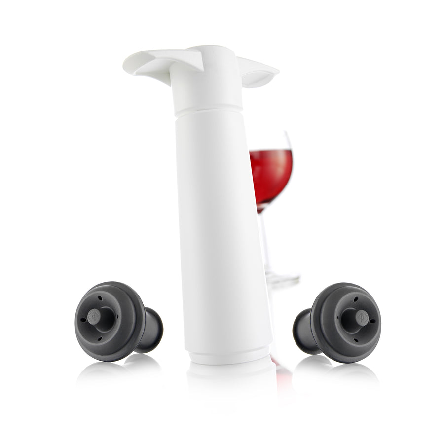 WINE SAVER GIFT PACK (1 X PUMP, 2 X WINE STOPPERS) - WHITE - VACU VIN # 0981260