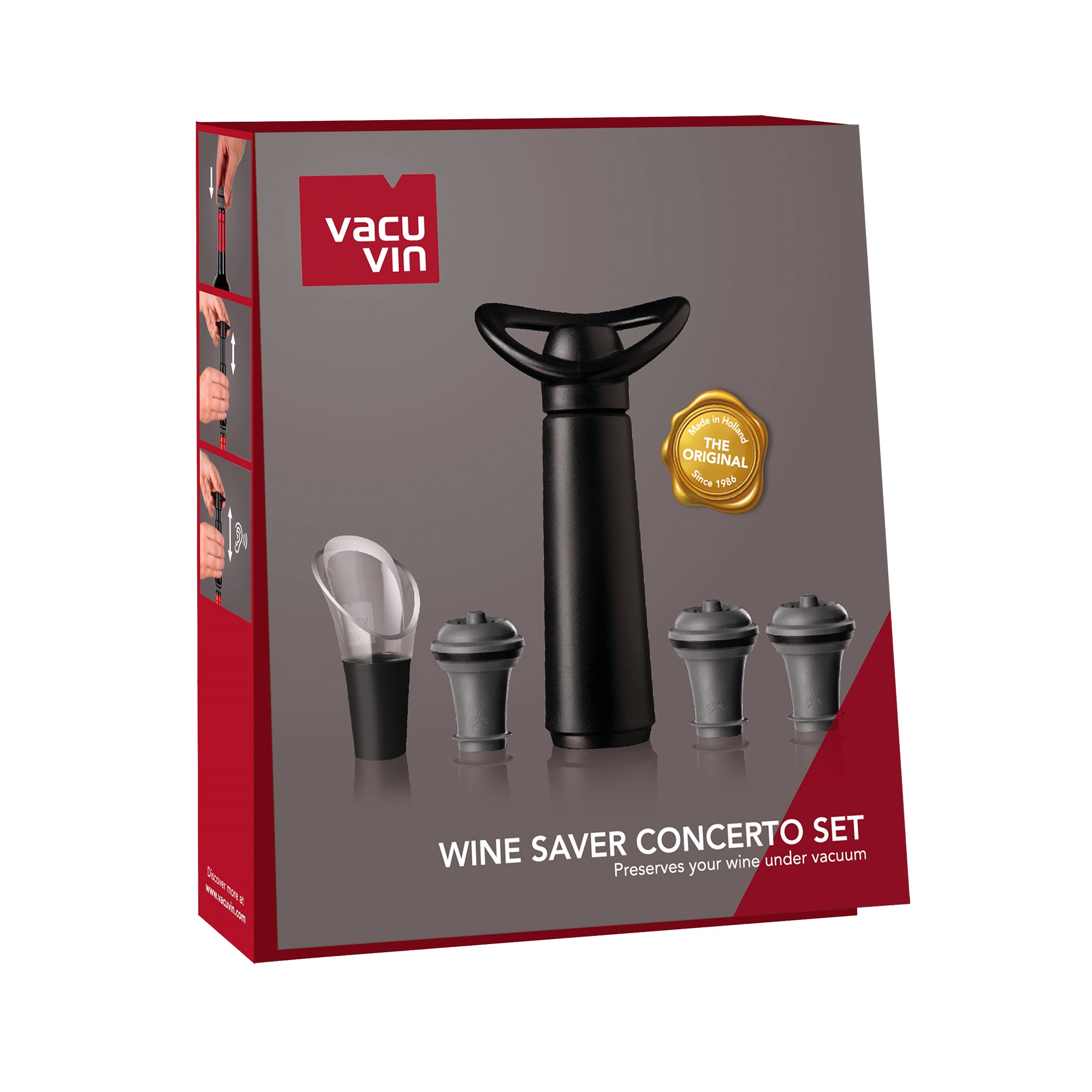 WINE SAVER CONCERTO GIFT SET (1 PUMP+3 STOPPERS+1 SERVER) - Kung Kai Hong  Co. Ltd. (KKH)