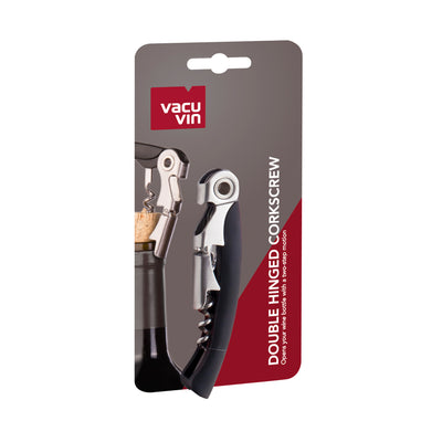 DOUBLE HINGED CORKSCREW - BLACK - VACU VIN # 6851460