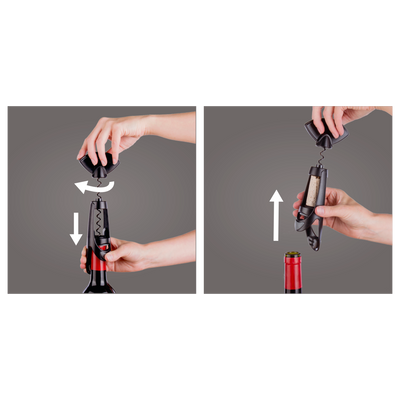 Twister Corkscrew with Bottle Grip - Black - VACU VIN #6881460