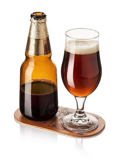 BOTTLE & GLASS DOUBLE COASTER SET OF 6