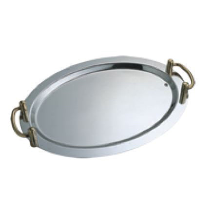 STAINLESS STEEL OVAL SPECULAR BASIN WITH GOLD PLATING STAINLESS STEEL LUGS - ASSORTED - KITCHENWARE # 000122