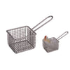 SQUARE STAINLESS STEEL STRAIGHT SMALL FRYING BASKET - SILVER - KITCHENWARE # 031193