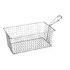 SQUARE STAINLESS STEEL STRAIGHT SMALL FRYING BASKET - SILVER - KITCHENWARE # 036193