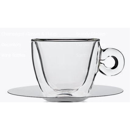 THERMIC GLASS CAPPUCINO CUP/SAUCER - LUIGI BORMIOLI # 10086/01