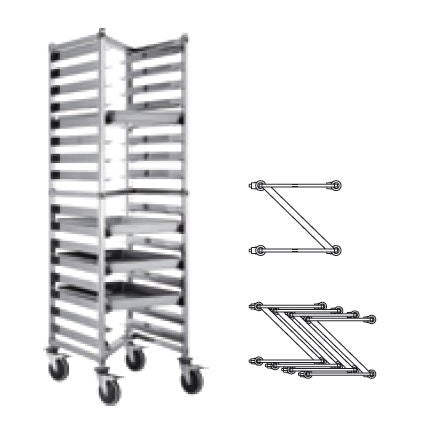 (DISMOUNTABLE) Z SHELF HEIGHTENED CAKE CART 16 TRAYS - SILVER - KITCHENWARE # 111113