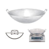 STAINLESS STEEL INDUCTION COOKER & FRYING PAN WITH DOUBLE LUGS - SILVER - KITCHENWARE # 118194