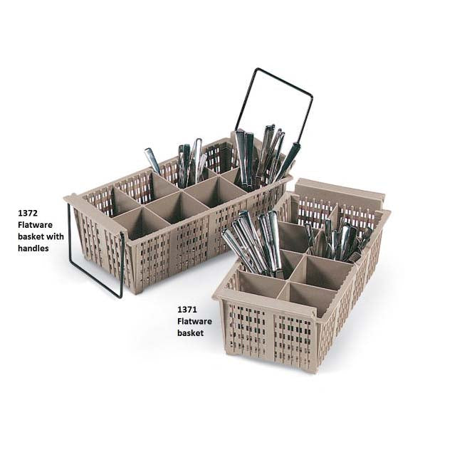 TRAEX FLATWARE BASKET WITH HANDLES - BEIGE - VOLLRATH # 1371