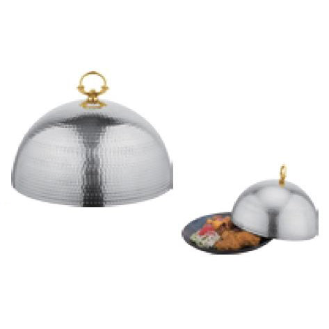 SEMICIRCLE STAINLESS STEEL HAMMERED FOOD COVER - SILVER - KITCHENWARE # 211195