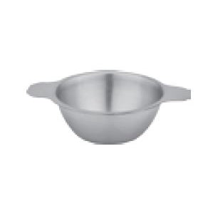 STAINLESS STEEL ROUND BOTTOM SAUCE BOWL WITH DOUBLE HANDLE - SILVER - KITCHENWARE # 241126