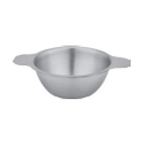 STAINLESS STEEL ROUND BOTTOM SAUCE BOWL WITH DOUBLE HANDLE - SILVER - KITCHENWARE # 242126