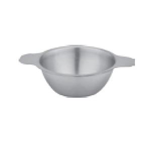 STAINLESS STEEL ROUND BOTTOM SAUCE BOWL WITH DOUBLE HANDLE - SILVER - KITCHENWARE # 243126