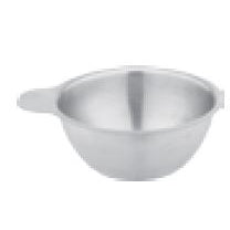 STAINLESS STEEL ROUND BOTTOM SAUCE BOWL WITH SINGLE HANDLE - SILVER - KITCHENWARE # 251126