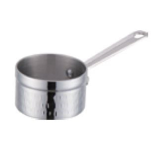 THREE - LAYER STEEL HAMMERED STEAK SAUCE POT WITH SINGLE HANDLE - SILVER - KITCHENWARE # 272125