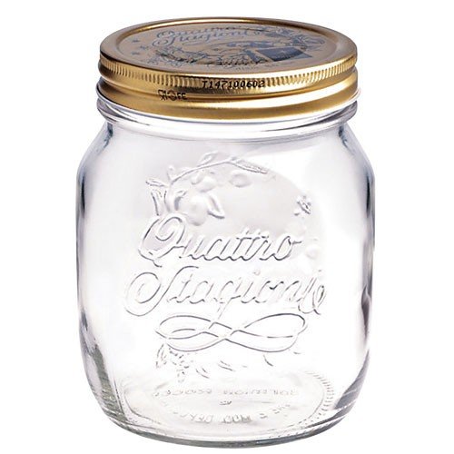 QUATTRO STORAGE JAR WITH GOLD LID - BORMIOLI ROCCO # 3.49760