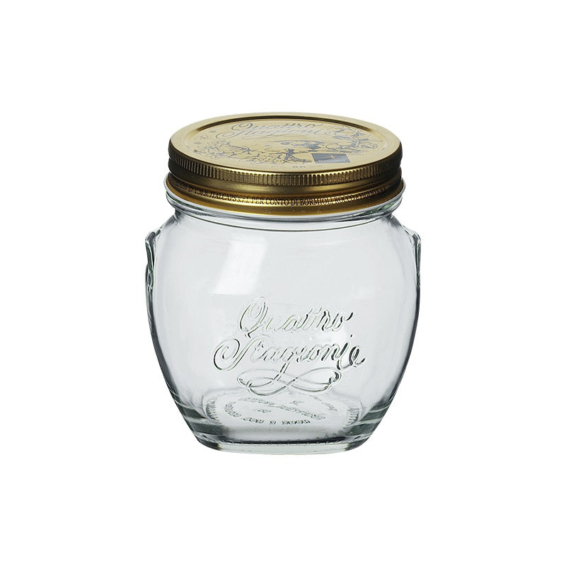 QUATTRO STORAGE JAR WITH GOLD LID - BORMIOLI ROCCO # 3.65610