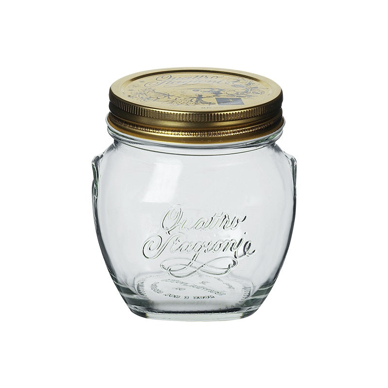 QUATTRO STORAGE JAR WITH GOLD LID - BORMIOLI ROCCO # 3.65630