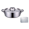 THREE - LAYER STEEL HAMMERED COMMERICAL POT - SILVER - KITCHENWARE # 301102