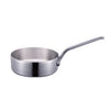 SHORT BODY THREE LAYER STEEL HAMMERED SAUCE POT - SILVER - KITCHENWARE # 344102