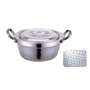 THREE - LAYER STEEL HAMMERED CONDITIONING POT - SILVER - KITCHENWARE # 373102