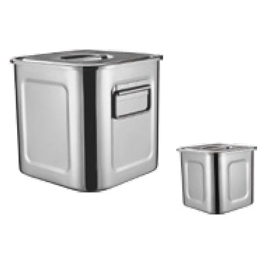 STAINLESS STEEL (FILLET WELDING) SQUARE SOUP BUCKET - SILVER - KITCHENWARE # 400105