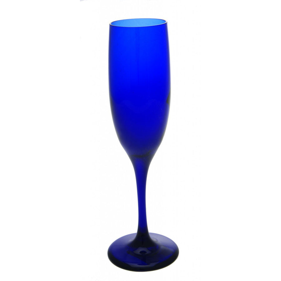 6 OZ TALL FLUTE CHARISMA SHEER RIM - COBALT - LIBBEY # 4196SRB