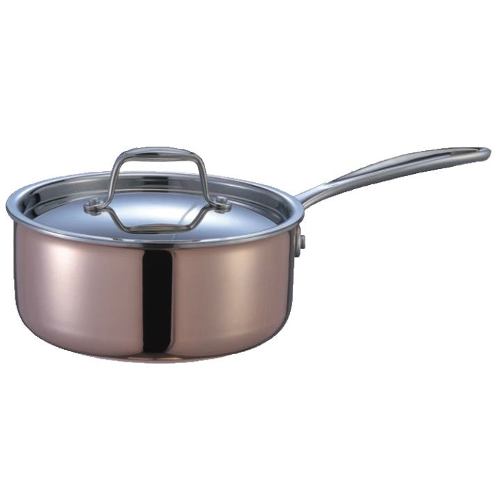 THREE - LAYER COPPER PAN WITH SINGLE HANDLE - COPPER - KITCHENWARE # 434101