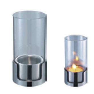 STAINLESS STEEL WINDPROOF CANDLE HOLDER - SILVER - KITCHENWARE # 443197