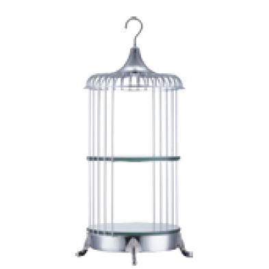 STAINLESS STEEL DOUBLE LAYER BIRDCAGE FOOD - SILVER - KITCHENWARE # 476129