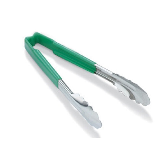 ONE PIECE COLOR CODED KOOL TOUCH HANDLE UTILITY TONG - GREEN - VOLLRATH # 4781670