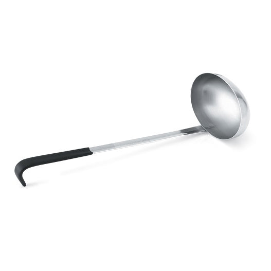 8 OZ OVAL LADLE WITH BLACK KOOL TOUCHHANDLE - BLACK - VOLLRATH # 56728