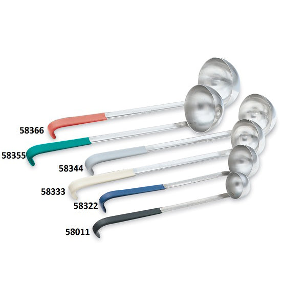 3 OZ ROUND LADLES WITH COLOR CODED KOOL TOUCHHANDLE - IVORY - VOLLRATH # 58333