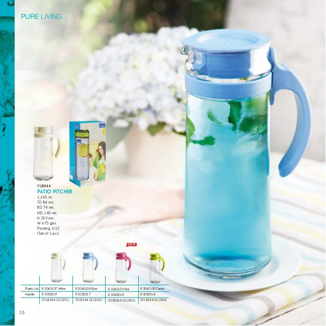 PATIO PITCHER WITH HANDLE (BLUE) - 1265ML - OCEAN #5V18344G0101