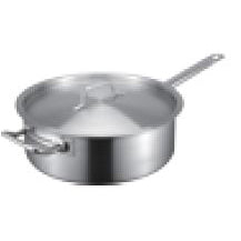 STAINLESS STEEL SHORT BODY SAUCE POT WITH COMPOUND BOTTOM (LUG HANDLE) - SILVER - KITCHENWARE # 609101