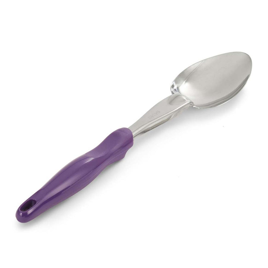 STAINLESS STEEL BASTING SOLID SPOONS WITH ERGO GRIP HANDLE - PURPLE - VOLLRATH # 6414080