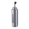 ROUND VERTICAL WINDOW STAINLESS STEEL OIL BOTTLE WITH CURVED SPOT - SILVER - KITCHENWARE # 732194