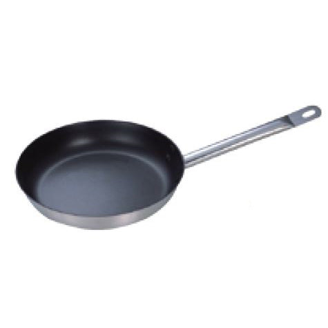 STAINLESS STEEL NON STICK FRYING PAN W/COMPOUND (SINGLE HANDLE) - SILVER - KITCHENWARE # 799101