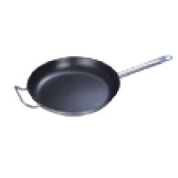 STAINLESS STEEL NON STICK FRYING PAN W/COMPOUND (LUG HANDLE) - SILVER - KITCHENWARE # 807101