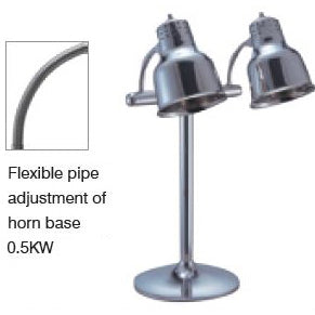 DOUBLE HEAD STAINLESS STEEL ELECTRIC INSULATION LAMP - SILVER - KITCHENWARE # 859121