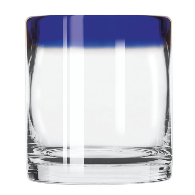 12 OZ ARUBA BLUE RIM ROCK (HANDMADE) - LIBBEY # 92302