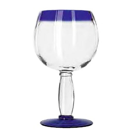 16 OZ ARUBA BLUE RIM ROUND COCKTAIL (HANDMADE) - LIBBEY # 92309