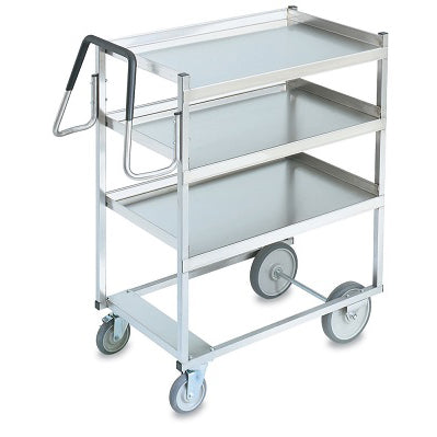 THREE SHELF CARTS WITH RAISED LOWER SHELF - STAINLESS STEEL - VOLLRATH # 97203