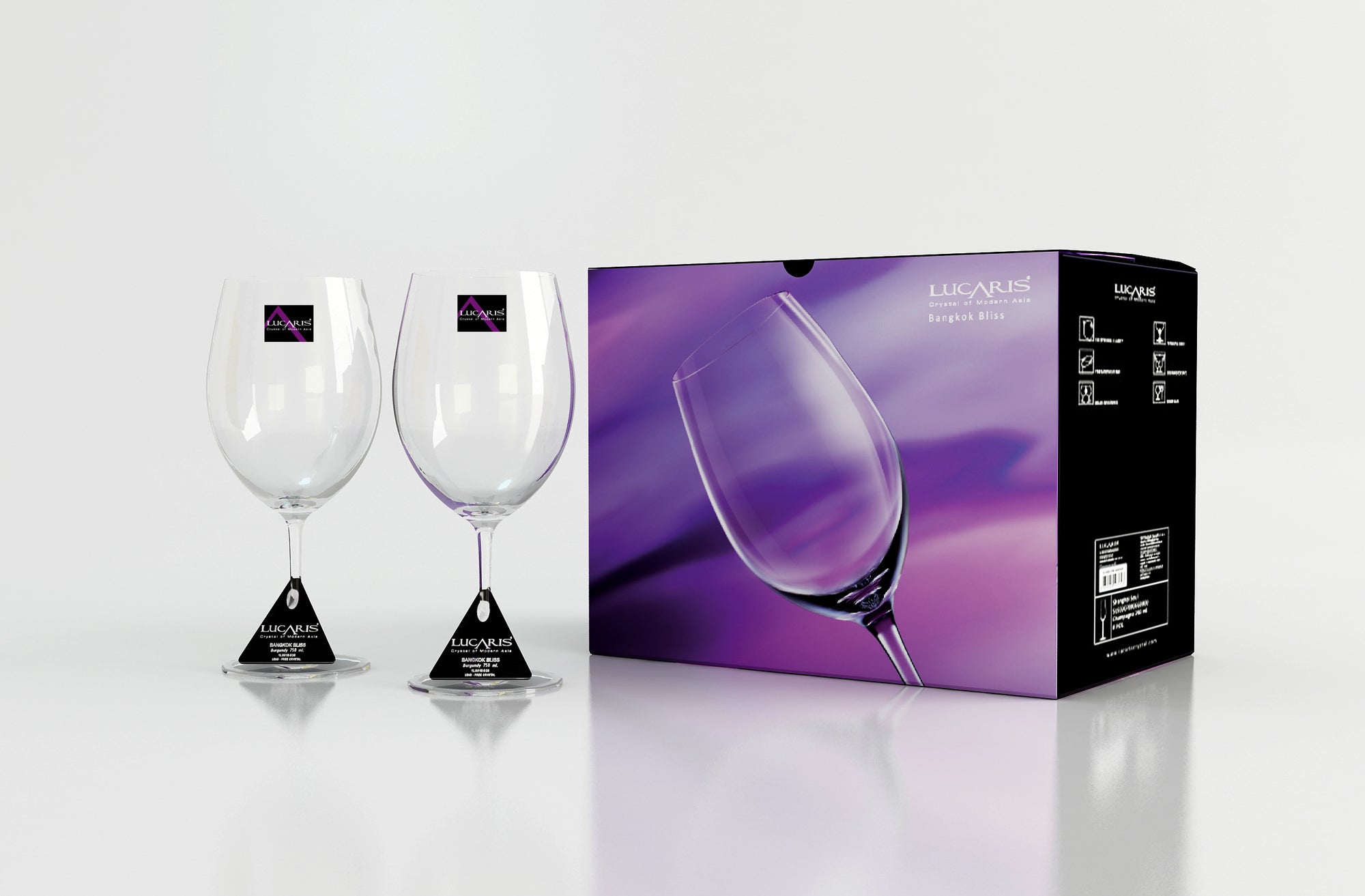 Lemonsoda Bangkok Bliss Bordeaux Wine Glasses - Set of 2 (745 ml / 26 Fluid Ounce), Size: One size, Clear