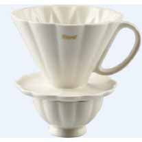 PORCELAIN FILTER CUP (2 - CUP) - WHITE - HERO # HE-FC2PO-WH