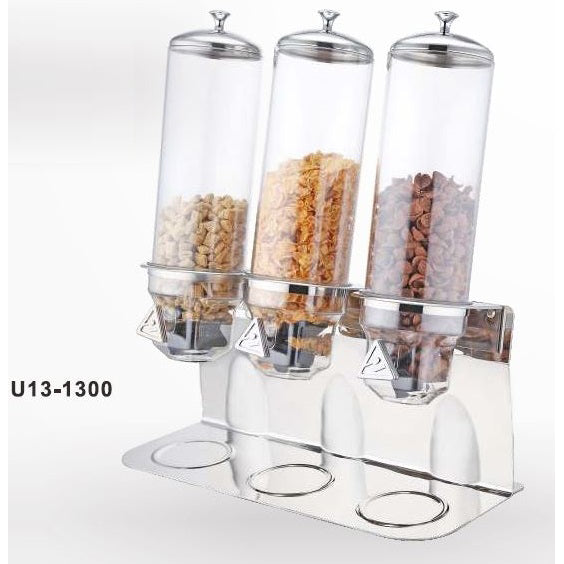 THREE 4L CEREAL DISPENSER - STAINLESS STEEL - SUNNEX # U13-1300