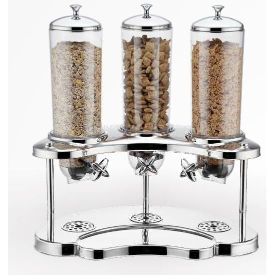 HALF MOON BAY THREE 3L CEREAL DISPENSER - STAINLESS STEEL - SUNNEX # U30-1000