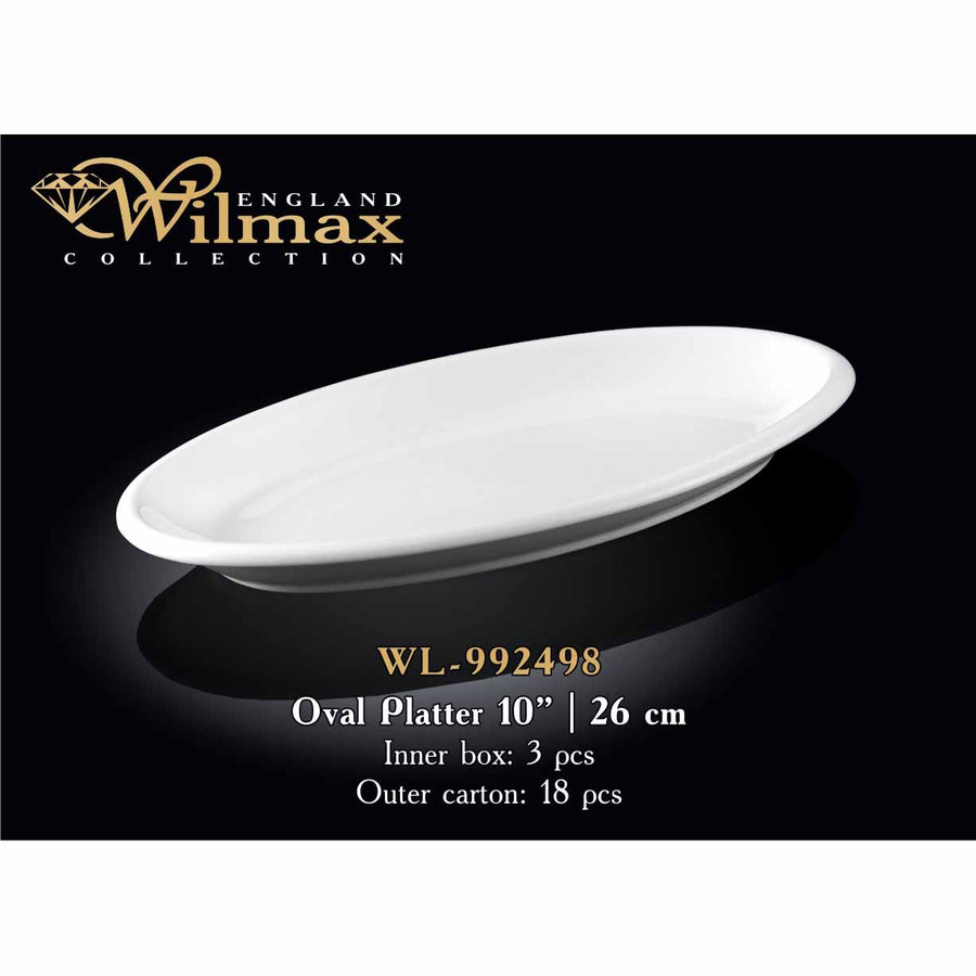 10" | 26 CM OVAL PLATTER - WHITE - WILMAX # WL-992498