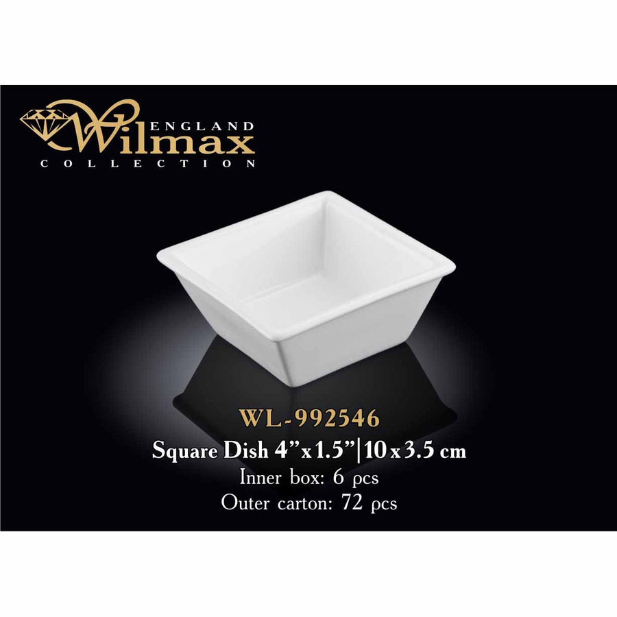 10 X 3.5 CM SQUARE DISH - WHITE - WILMAX # WL-992546