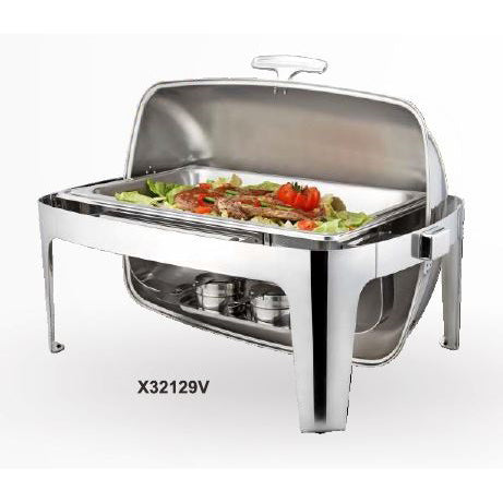 ELITE RECT 8.5 ROLL TOP CHAFER SUITABLE FOR ELECTRIC HOT PLATE - STAINLESS STEEL - SUNNEX # X32129EV