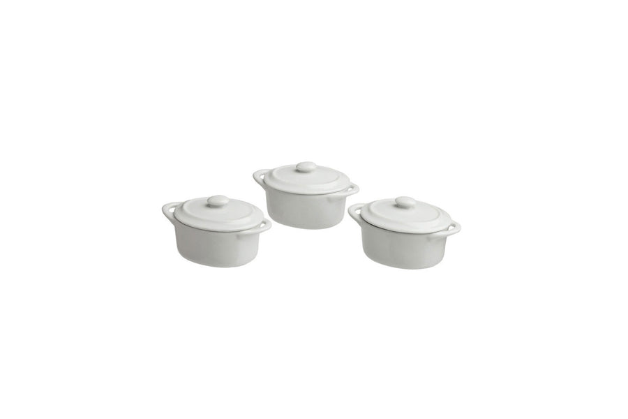 MIGNON 7CM OVAL CASSEROLES W/COVER SET OF 3 - TOGNANA # MO0811E0000